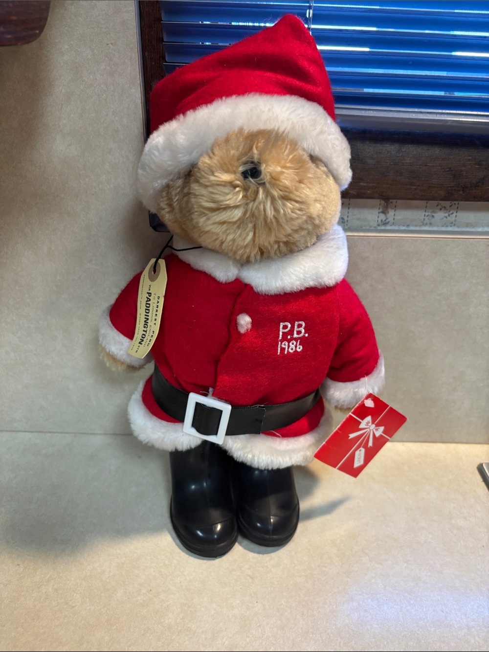 Vintage Plush Paddington Bear 1986 Santa Clause Eden Toys Tag (1975) Mint 15"